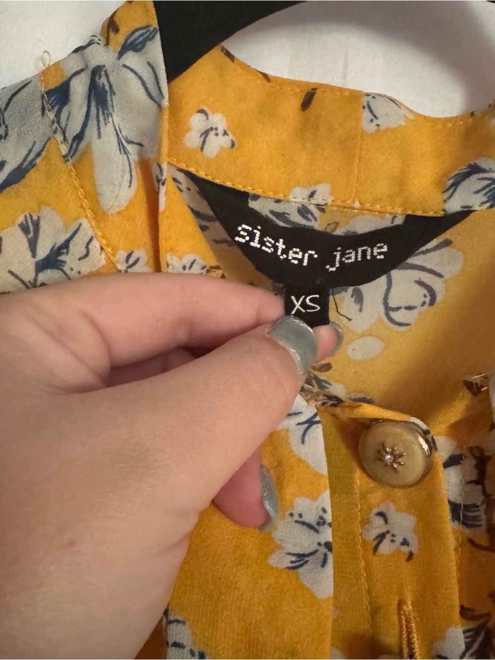 Dream Sister Jane Yellow Floral Belted Midi Dress - Size XS - Picture 5 of 9